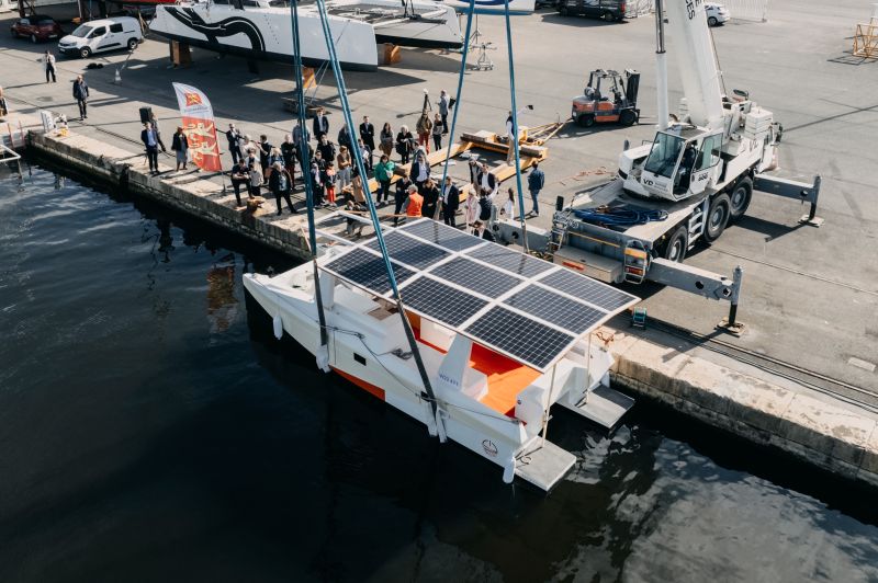 Launch of first M.9 electro-solar boat